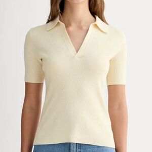 J. Crew Cream Short Sleeve Polo Top